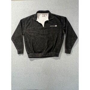 Cinch Mens Charcoal Heather Quarter  Pullover Sweatshirt Long Sleeve Size L